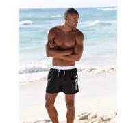 Badeshorts S.OLIVER, Herren, Gr. L (52), Kurz, schwarz (schwarz (kurzgröße)), Microfaser, Polyester, Badehosen Badeshorts (63078704-L) schwarz (kurzgröße)