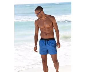 Badeshorts S.OLIVER, Herren, Gr. M (50), Kurz, blau (blau (kurzgröße)), Microfaser, Polyester, Badehosen Badeshorts (54265241-M) blau (kurzgröße)