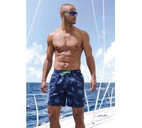 Badeshorts S.OLIVER, Herren, Gr. M (50), N-Gr, blau (marine bedruckt), Recycling-Polyester, bedruckt, Badehosen Badeshorts (83313800-M) marine bedruckt