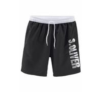 Badeshorts S.OLIVER, Herren, Gr. S (46/48), Lang, schwarz (schwarz (langgröße)), Microfaser, Polyester, Badehosen Badeshorts (56158803-S) schwarz (langgröße)