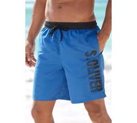 Badeshorts S.OLIVER, Herren, Gr. XXL (58/60), Lang, blau (blau (langgröße)), Microfaser, Polyester, Badehosen Badeshorts (40500835-XXL) blau (langgröße)
