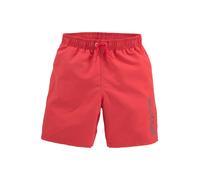 Badeshorts S.OLIVER "Philip Kids", Jungen, Gr. 158/164, N-Gr, rot, Polyester, kontrastfarbene Details, unifarben, Badehosen Badeshorts, im schlichten Design (99470820-158) rot