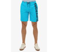 Badeshorts SUPERDRY "CLASSIC 19 LOGO BOARDSHORT", Herren, Gr. XXL, N-Gr, blau (hawaii blau), Polyester, bedruckt, Badehosen Badeshorts (45537551-XXL)