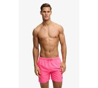 Badeshorts SUPERDRY "ESSENTIAL 16 SWIM SHORT", Gr. L, N-Gr, fluro pink, Web, Polyester, unifarben, Badehosen Badeshorts, Kunstfaser, relaxed fit (76667402-L) fluro pink