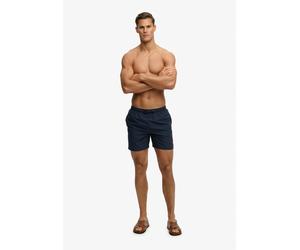 Badeshorts SUPERDRY "ESSENTIAL 16 SWIM SHORT", Herren, Gr. M, N-Gr, blau (nautical navy), Web, Polyester, unifarben, Badehosen Badeshorts, Kunstfaser, relaxed fit (78672052-M) nautical navy