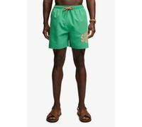 Badeshorts SUPERDRY "PRINTED LOGO 16 SWIM SHORT", Herren, Gr. XL, N-Gr, kelly grün, Polyester, unifarben, Badehosen Badeshorts (75691336-XL) kelly grün