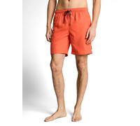 Badeshorts TOM TAILOR, Herren, Gr. M, N-Gr, chili prange, Web, Polyester, Badehosen Badeshorts, unifarben, mit Gummizug und Kordel (19791512-M) chili prange