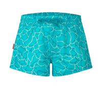 Badeshorts TROLLKIDS "Girls Haukland Shorts", Mädchen, Gr. 110, N-Gr, blau (lagoon blau, schwarz turquoise), Web, Obermaterial: 100% Polyester, Badehosen Badeshorts, mit Lichtschutzfaktor 50+, schnell