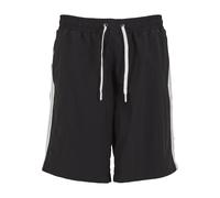 Badeshorts URBAN CLASSICS "Urban Classics Board Shorts With Patched Stripe", Herren, Gr. 5XL, US-Größen, schwarz, 100% Polyamid, Badehosen Badeshorts (26342950-5XL) schwarz