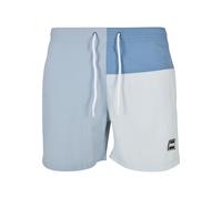 Badeshorts URBAN CLASSICS "Urban Classics Herren 3 Block Swim Shorts", Herren, Gr. S, US-Größen, pastelblau, 100% Polyamid, Badehosen Badeshorts (16567368-S) pastelblau