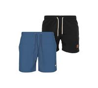 Urban Classics Herren Badehose Block Swim Shorts 2-Pack, 2er Pack Badehose für Männer, schnell trocknend, vintageblue+black, 4XL