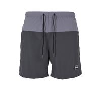 Urban Classics Herren Block Swim Shorts - Badeshorts mit Kordelzug & Taschen, schnelltrocknend, ideal für Strand, Pool & Urlaub,Blackbird/Asphalt,M