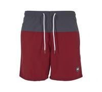Urban Classics Herren Badeshorts Block Swim Shorts – Brickred/Darkshadow – Größe S (US-Größen)