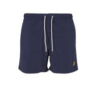 Urban Classics Herren Block Swim Shorts - Badeshorts mit Kordelzug & Taschen, schnelltrocknend, ideal für Strand, Pool & Urlaub,Navy/Navy,XS
