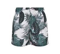 Badeshorts URBAN CLASSICS "Urban Classics Herren Boys Pattern Swim Shorts", Jungen, Gr. 122/128, Normalgrößen, palm leaves aop, 100% Polyester, Badehosen Badeshorts (16681143-122) palm leaves aop