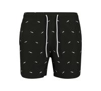 Urban Classics Herren Badehose Embroidery Swim Shorts, Badeshorts mit Miniatur-Stickereien, schnelltrocknend, Shark/Black/White, S