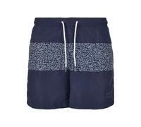 Urban Classics Badehose Mid Block Pattern Swim Shorts Darkwater-S
