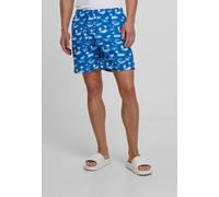 Badeshorts URBAN CLASSICS "Urban Classics Herren Pattern Swim Shorts", Herren, Gr. 5XL, US-Größen, brightblau, weiß, 100% Polyester, Badehosen Badeshorts (78375038-5XL) brightblau, weiß