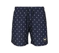 Urban Classics Badeshorts Pattern Swim Shorts – schnelltrocknend, Innenslip, Taschen – L Blau