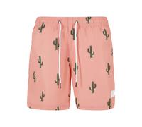 Urban Classics Herren Badehose Pattern Swim Shorts, Herren Badeshorts mit Muster, erhältlich in vielen Farbvarianten, Cactus AOP, L