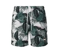 Badeshorts URBAN CLASSICS "Urban Classics Herren Pattern Swim Shorts", Herren, Gr. S, US-Größen, palm leaves, 100% Polyester, Badehosen Badeshorts (67502351-S) palm leaves