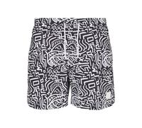 Badeshorts URBAN CLASSICS "Urban Classics Herren Pattern Swim Shorts", Herren, Gr. S, US-Größen, signs aop, 100% Polyester, Badehosen Badeshorts (47226719-S) signs aop