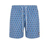 Badeshorts URBAN CLASSICS "Urban Classics Herren Pattern Swim Shorts", Herren, Gr. XXL, US-Größen, blau retro pattern, 100% Polyester, Badehosen Badeshorts (10366150-XXL) blau retro pattern