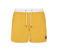 Badeshorts URBAN CLASSICS "Urban Classics Herren Retro Swimshorts", Herren, Gr. 3XL, US-Größen, gelb (weiß, magicmango), 100% Polyamid, Badehosen Badeshorts (92312204-XXXL) weiß, magicmango