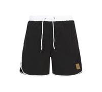 Urban Classics Herren Retro Swimshorts – Schnelltrocknende Badeshorts, Kordelzug, Blk/Wht 4XL
