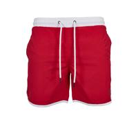 Badeshorts URBAN CLASSICS "Urban Classics Herren Retro Swimshorts", Herren, Gr. XXL, US-Größen, firerot, weiß, 100% Polyamid, Badehosen Badeshorts (93156906-XXL) firerot, weiß