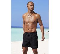 Badeshorts VENICE BEACH, Herren, Gr. M, N-Gr, schwarz, Microfaser, Recycling-Polyester, unifarben, Badehosen Badeshorts, seitliche Eingrifftasche mit Reißverschluss (34859203-M) schwarz