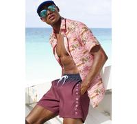 Badeshorts VENICE BEACH, Herren, Gr. S (46/48), N-Gr, bunt (marine, bordeaux), Microfaser, Recycling-Polyester, Farbverlauf, kontrastfarbene Details, Badehosen Badeshorts, mit Farbverlauf (15831001-S)