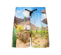 Badeshorts ZIGZAG "Tino", Kinder, Gr. 116, EURO-Größen, blau (blau, beige), 92% Polyester, 8% Elasthan, bedruckt, Badehosen Badeshorts, mit sommerlichem Print (98453914-116) blau, beige