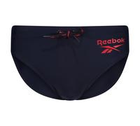 Badeslip REEBOK ""Wells"", Damen, Gr. M, N-Gr, blau (vector navy), Microfaser, Elasthan, Polyamid, Polyester, unifarben, Badehosen, mit Kordel, mit Logoschriftzug, kurz, basic, bequem, schnell trockne