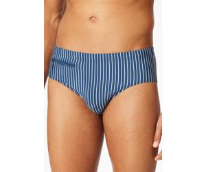 Badeslip SCHIESSER "Aqua", Damen, Gr. 8, N-Gr, 800, blau, Single Jersey, Obermaterial: 78% Polyamid, 14% Elasthan, 8% Polyester, Badehosen, mit kleiner RV-Tasche, Bindekordel am Bund, gestreift (41402