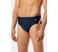 Badeslip SCHIESSER "Nautical Active", Herren, Gr. 9, N-Gr, blau (801, blau), Gewirkt, Obermaterial: 82% Polyamid, 18% Elasthan, Badehosen, mit komfortablem Innenslip, Bindekordel (97020059-9) 801, bla