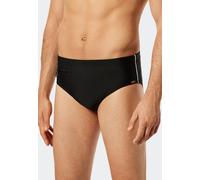 Badeslip SCHIESSER "Nautical Casual", Herren, Gr. 7, N-Gr, schwarz (000, schwarz), Gewirkt, Baumwolle, unifarben mit Farbeinsatz, Badehosen, mit extra flacher Reißverschlusstasche (18373142-7) 000, sc