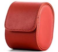 BADEZ Tragbare Reise-Uhrenrolle, bequemes Wildleder, abnehmbares Uhrenkissen, PU-Leder-Uhrenetui für Zuhause, Reisen und Ausstellung, Rot, 1 Schlitz