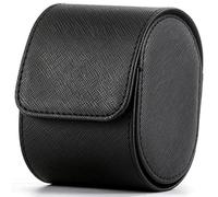 BADEZ Tragbare Reise-Uhrenrolle, bequemes Wildleder, abnehmbares Uhrenkissen, PU-Leder-Uhrenetui für Zuhause, Reisen und Display, schwarz, 1 Schlitz