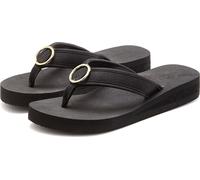 Badezehentrenner LASCANA Gr. 43, schwarz Damen Schuhe Zehentrenner Dianette Strandschuhe Sandale, Pantolette, Badeschuh mit Ringapplikation "Italy" VEGAN (29937343-43)