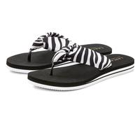 Badezehentrenner LASCANA "Sandale, Badeschuh, Pantolette, Badelatsche, Flip Flop, Sommerschuh", Damen, Gr. 36, schwarz-weiß (schwarz, weiß), Obermaterial: 100% Textilmaterial. Decksohle: 100% Syntheti
