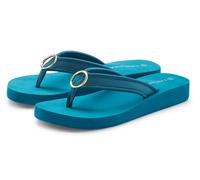 Badezehentrenner LASCANA "Sandale, Badeschuh, Pantolette, Badelatsche, Flip Flop, Sommerschuh", Damen, Gr. 37, blau (petrol), Obermaterial: 100% Textilmaterial. Decksohle: 100% Synthetik. Laufsohle: 1