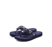 Badezehentrenner LASCANA "Sandale, Badeschuh, Pantolette, Badelatsche, Flip Flop, Sommerschuh", Damen, Gr. 39, dunkelblau, Obermaterial: 100% Textilmaterial. Decksohle: 100% Synthetik. Laufsohle: 100%