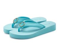 Badezehentrenner LASCANA "Sandale, Badeschuh, Pantolette, Badelatsche, Flip Flop, Sommerschuh", Damen, Gr. 40, türkis, Obermaterial: 100% Textilmaterial. Decksohle: 100% Synthetik. Futter: 100% Textil