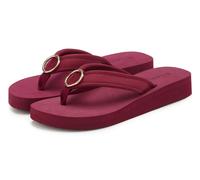 Badezehentrenner LASCANA "Sandale, Badeschuh, Pantolette, Badelatsche, Flip Flop, Sommerschuh", Damen, Gr. 41, bordeaux, Obermaterial: 100% Textilmaterial. Decksohle: 100% Synthetik. Futter: 100% Text