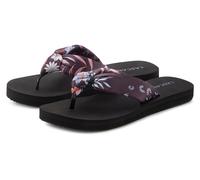 Badezehentrenner LASCANA "Sandale, Pantolette", Damen, Gr. 36, lila (geblümt), Obermaterial: 100% Textilmaterial. Decksohle: 100% Synthetik. Futter: 100% Textilmaterial. Laufsohle: 100% Synthetik, gem