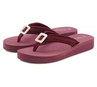 Badezehentrenner LASCANA "Sandale, Pantolette", Damen, Gr. 38, rot (bordeaux), Obermaterial: 100% Textilmaterial. Decksohle: 100% Synthetik. Laufsohle: 100% Synthetik, unifarben, Schuhe, Zehentrenner,