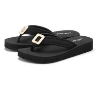 Badezehentrenner LASCANA "Sandale, Pantolette", Damen, Gr. 42, schwarz, Obermaterial: 100% Textilmaterial. Decksohle: 100% Synthetik. Laufsohle: 100% Synthetik, unifarben, Schuhe, Zehentrenner, Badesc