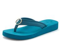 Badezehentrenner LASCANA, Damen, Gr. 43, blau (petrol), Obermaterial: 100% Textilmaterial. Decksohle: 100% Synthetik. Laufsohle: 100% Synthetik, unifarben, feminin, Schuhe, Sandale, Pantolette, Badesc