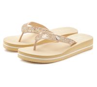 Badezehentrenner VENICE BEACH "Sandale, Badeschuh, Badelatsche, Flip Flop, Badeschlappe, Pantolette", Damen, Gr. 41, gold (goldfarben), Obermaterial: 100% Textilmaterial. Decksohle: 100% Synthetik. Fu